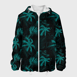 Куртка с капюшоном мужская Palm light blue dark, цвет: 3D-белый