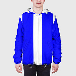 Куртка с капюшоном мужская Color white blue line, цвет: 3D-белый — фото 2