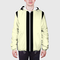 Куртка с капюшоном мужская Color black beige line, цвет: 3D-белый — фото 2