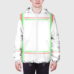 Куртка с капюшоном мужская Neon light green red, цвет: 3D-белый — фото 2