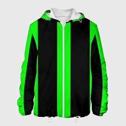 Куртка с капюшоном мужская Color green black lines, цвет: 3D-белый