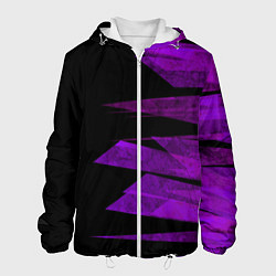 Куртка с капюшоном мужская Color purple black stripes, цвет: 3D-белый