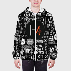 Куртка с капюшоном мужская Twenty one pilots rock logo, цвет: 3D-белый — фото 2