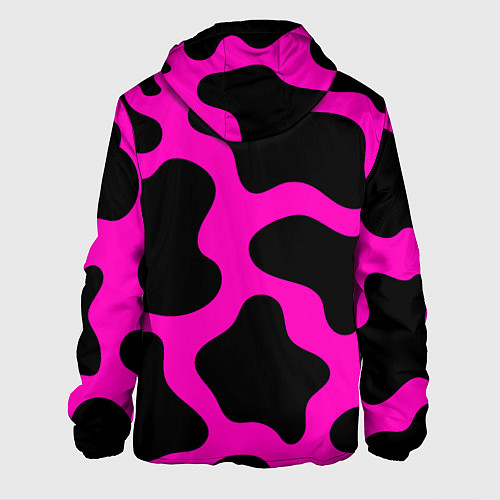 Мужская куртка Розовая коровья расцветка / 3D-Черный – фото 2