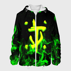 Куртка с капюшоном мужская Doom кислотное лого огненный, цвет: 3D-белый