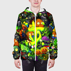 Куртка с капюшоном мужская Растения против зомби x Дум лого, цвет: 3D-белый — фото 2