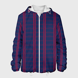 Куртка с капюшоном мужская Color blue cage pink stripes, цвет: 3D-белый
