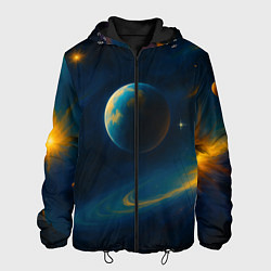 Куртка с капюшоном мужская Пространство Вселенной, цвет: 3D-черный