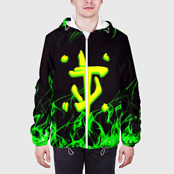 Куртка с капюшоном мужская Doom кислотное лого, цвет: 3D-белый — фото 2