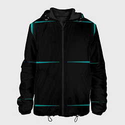 Куртка с капюшоном мужская Color black blue stripes, цвет: 3D-черный