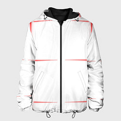 Куртка с капюшоном мужская Color white red stripes, цвет: 3D-черный