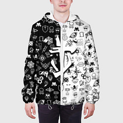 Куртка с капюшоном мужская Doom ачивки паттерн, цвет: 3D-белый — фото 2