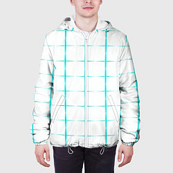 Куртка с капюшоном мужская Color white light blue crosses, цвет: 3D-белый — фото 2
