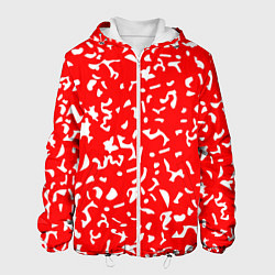 Куртка с капюшоном мужская Красный яркий камуфляж, цвет: 3D-белый