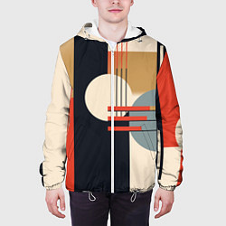 Куртка с капюшоном мужская Баухаус - текстура, цвет: 3D-белый — фото 2