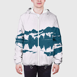 Куртка с капюшоном мужская Лес и озеро, цвет: 3D-белый — фото 2