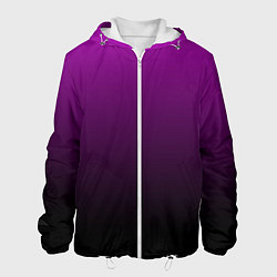 Куртка с капюшоном мужская Purple gradient, цвет: 3D-белый