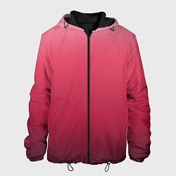 Куртка с капюшоном мужская Градиент гранатовый, цвет: 3D-черный
