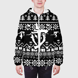 Куртка с капюшоном мужская Doom x elders scrolls pattern, цвет: 3D-белый — фото 2