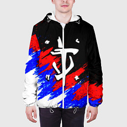 Куртка с капюшоном мужская Doom триколор краски, цвет: 3D-белый — фото 2