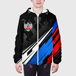 Куртка с капюшоном мужская Федерация бокса России - триколор, цвет: 3D-белый — фото 2