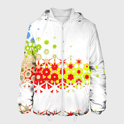 Куртка с капюшоном мужская Узорчатые разводы на белом, цвет: 3D-белый
