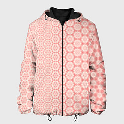Куртка с капюшоном мужская Розовый узорчатый градиент, цвет: 3D-черный
