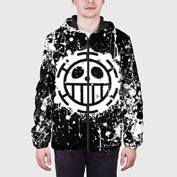 Куртка с капюшоном мужская Пираты сердца - лого, цвет: 3D-черный — фото 2