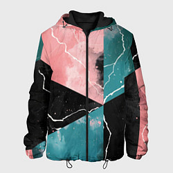 Куртка с капюшоном мужская Абстракция звёдного неба и молнии, цвет: 3D-черный
