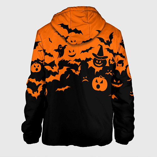 Мужская куртка Хэллоуин тыквы и призраки / 3D-Черный – фото 2