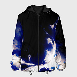 Куртка с капюшоном мужская Синее пламя, цвет: 3D-черный
