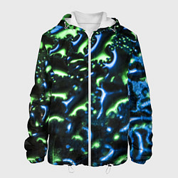 Куртка с капюшоном мужская Абстракция капли воды, цвет: 3D-белый