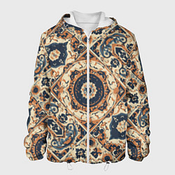 Куртка с капюшоном мужская Узоры калейдоскопа, цвет: 3D-белый