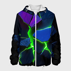 Куртка с капюшоном мужская Neon tile, цвет: 3D-белый