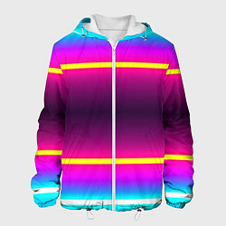 Куртка с капюшоном мужская Color neon, цвет: 3D-белый