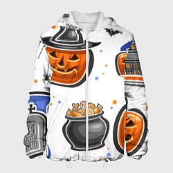 Куртка с капюшоном мужская Дух хэллоуина, цвет: 3D-белый