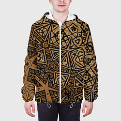 Куртка с капюшоном мужская Золотая метаморфоза на черном, цвет: 3D-белый — фото 2