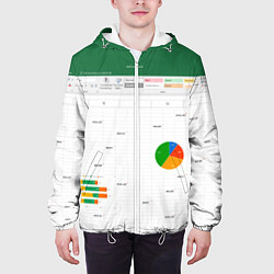 Куртка с капюшоном мужская Таблица с ошибками - текстура, цвет: 3D-белый — фото 2