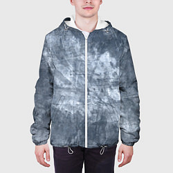Куртка с капюшоном мужская Абстракция - gray-blue, цвет: 3D-белый — фото 2