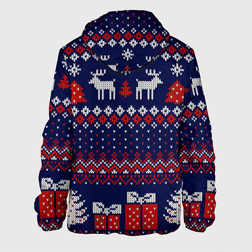 Мужская куртка Новогодний вязаный паттерн / 3D-Черный – фото 2