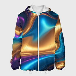 Куртка с капюшоном мужская Сплавы разноцветные, цвет: 3D-белый