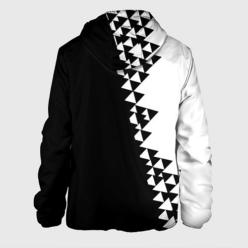 Мужская куртка Juventus черно белая геометрия текстура / 3D-Черный – фото 2
