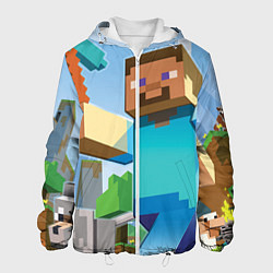 Куртка с капюшоном мужская Minecraft World, цвет: 3D-белый