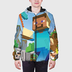 Куртка с капюшоном мужская Minecraft World, цвет: 3D-черный — фото 2