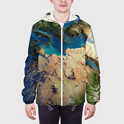 Куртка с капюшоном мужская Земля, цвет: 3D-белый — фото 2
