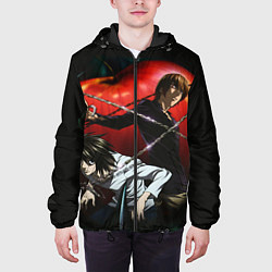 Куртка с капюшоном мужская Тетрадь смерти, цвет: 3D-черный — фото 2