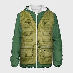 Куртка с капюшоном мужская Жилетка рыбака, цвет: 3D-белый