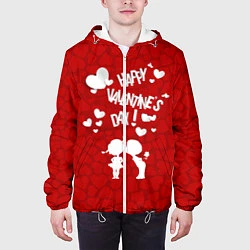 Куртка с капюшоном мужская Valentines Day, цвет: 3D-белый — фото 2