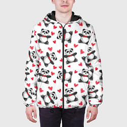 Куртка с капюшоном мужская Любимые панды, цвет: 3D-черный — фото 2