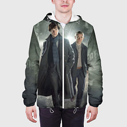 Куртка с капюшоном мужская Шерлок и Доктор, цвет: 3D-белый — фото 2